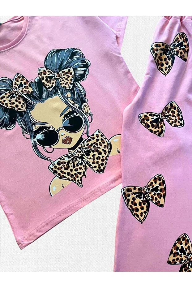 Детский для девочек спортивный костюм с принтом Fil Kids, Pink — фото 4