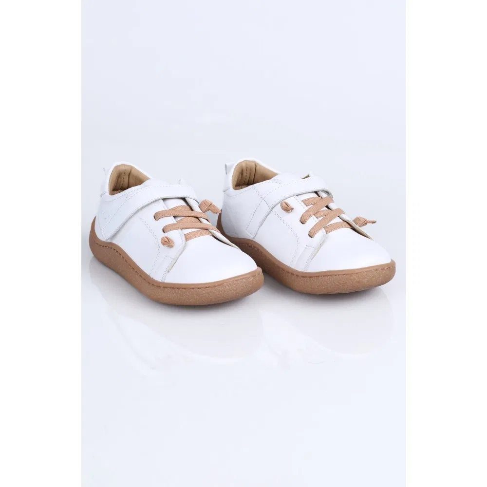 Детские спортивные кроссовки из натуральной кожи Barefoot, White Perlina — фото 3