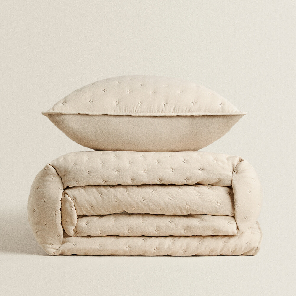 

Одеяло Zara Home Quilted With Dots, бежевый