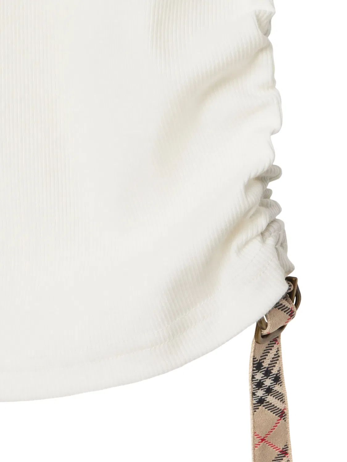 Топ без рукавов с рюшем Burberry, белый — фото 2