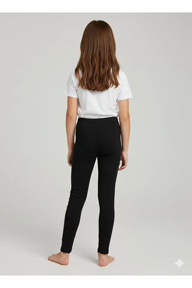 Детские леггинсы для девочек хлопковые Basics Heren, Black — фото 3