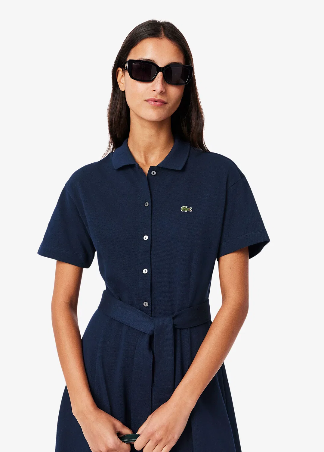 Платье-поло Lacoste Flare Fit, темно-синий — фото 3