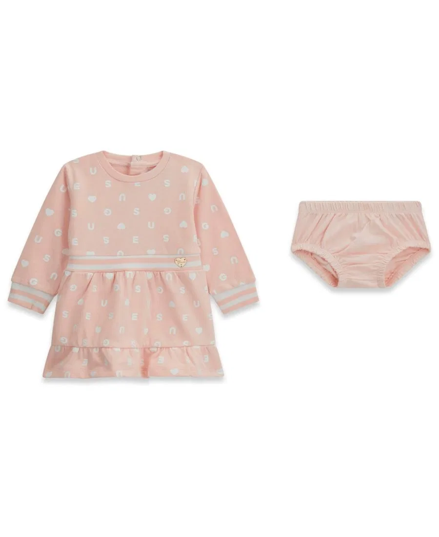 Платье с длинным рукавом и комплект с подгузником GUESS, Blush Pink — фото 3