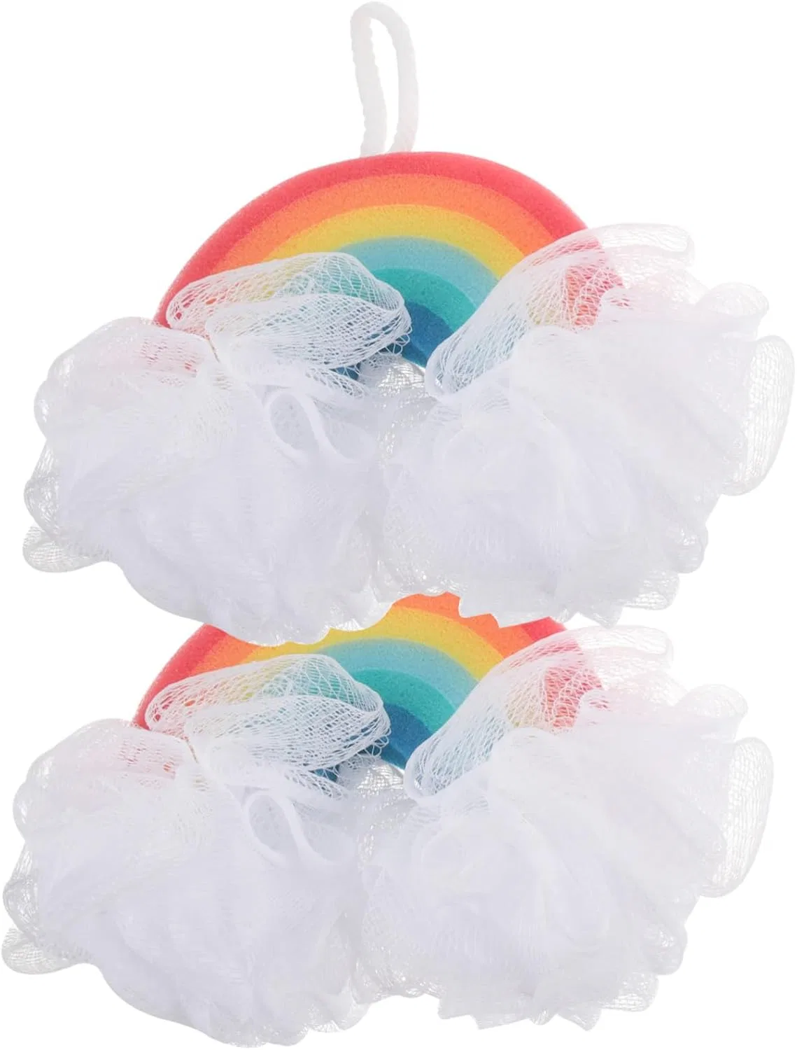 Мочалка для душа Rainbow, Hohopeti, 2 шт, 23x12x3.5 см, Multi-coloured