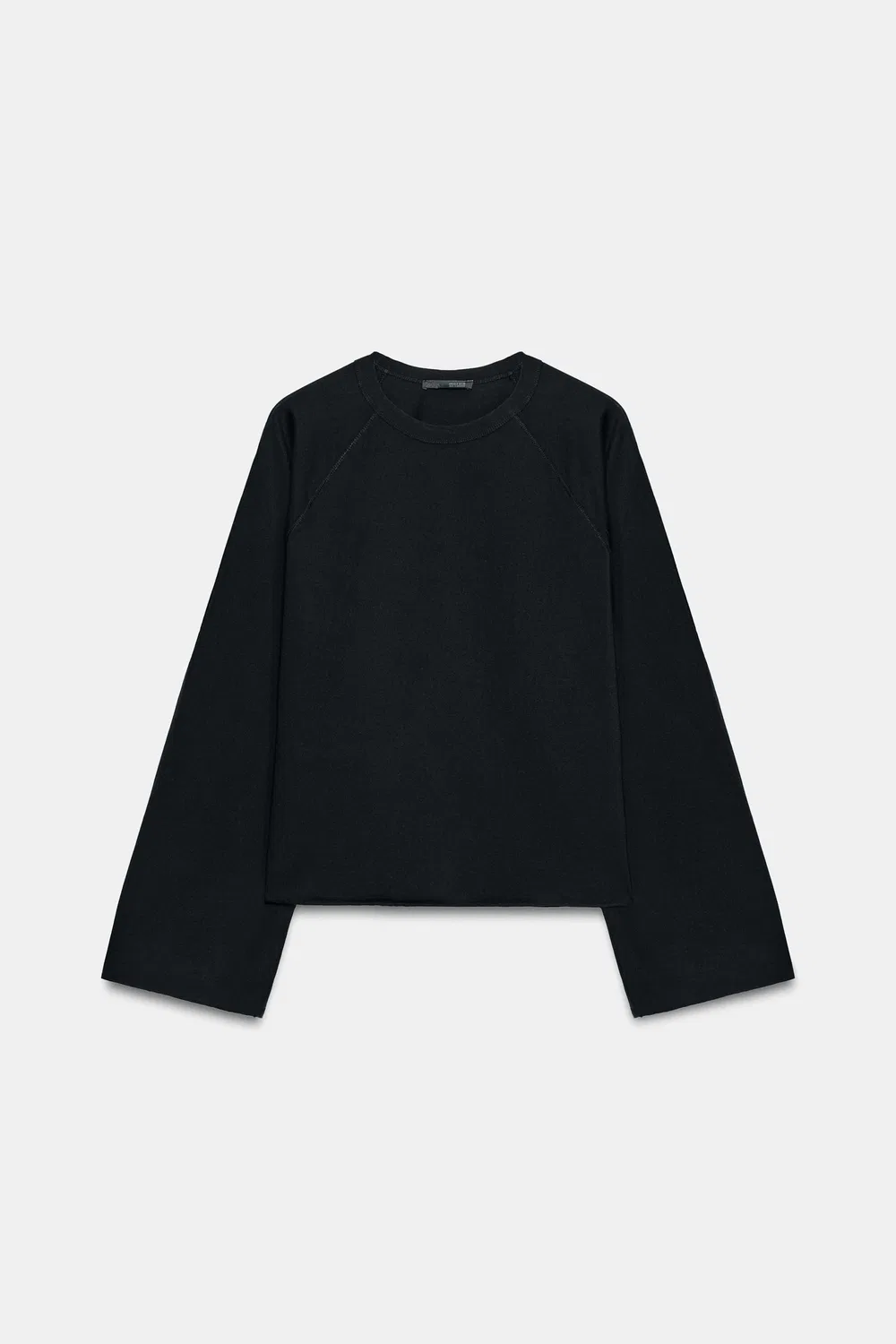 Футболка с рукавами реглан ZARA, Black — фото 3