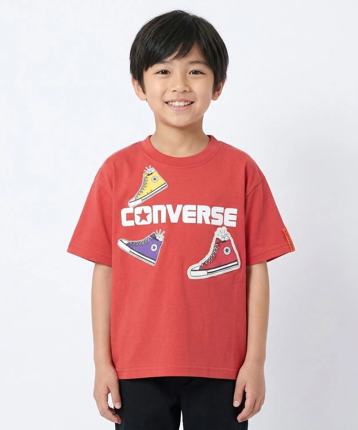 Детская футболка с аппликацией и принтом, широкого кроя CONVERSE, Red