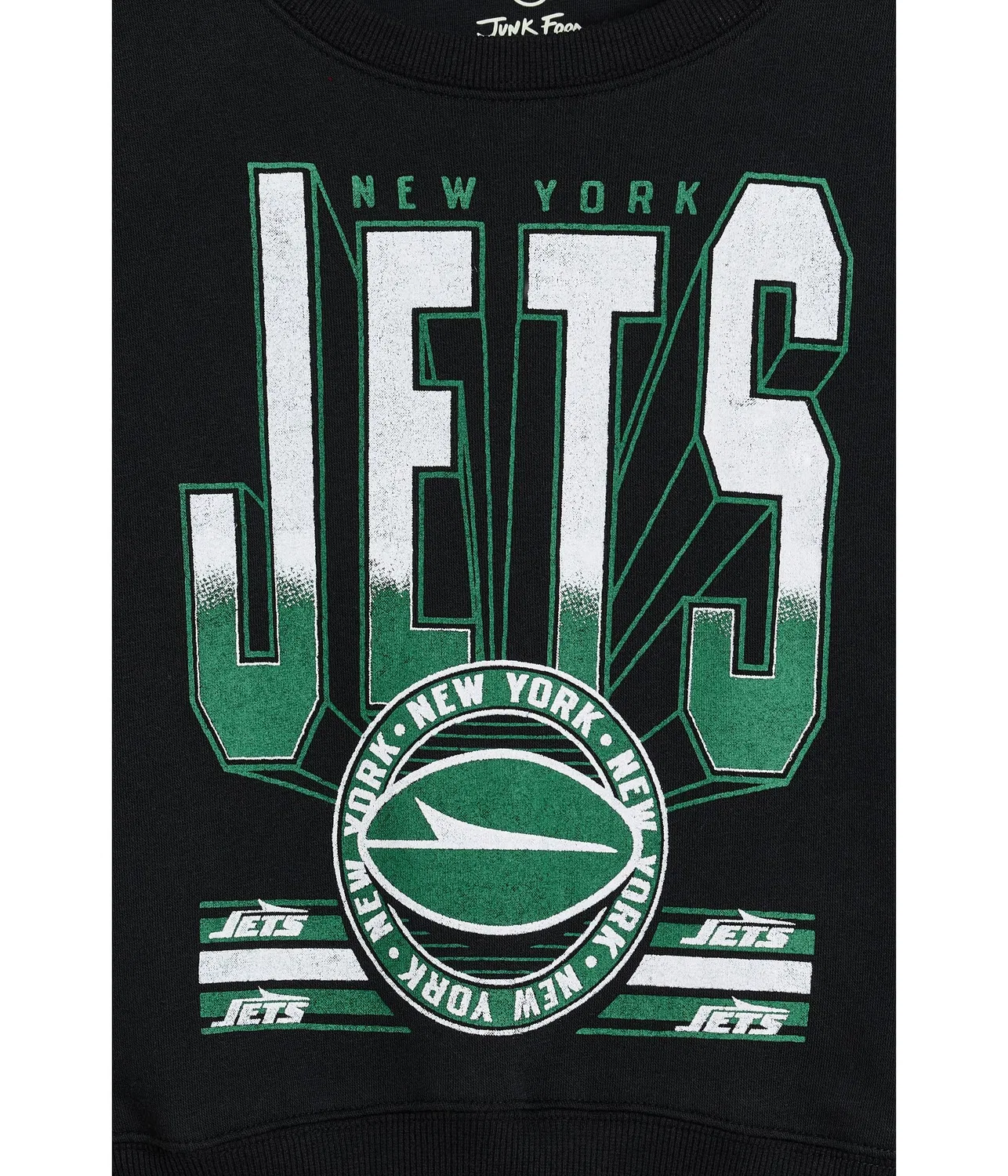 Флисовая толстовка с отворотом на плечах NFL New York Jets (для маленьких и больших детей) Junk Food Clothing Kids, True Black — фото 3