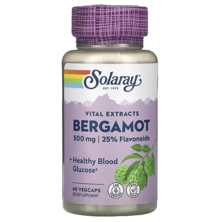 

Бергамот Vital Extracts, 500 мг, 60 растительных капсул, Solaray