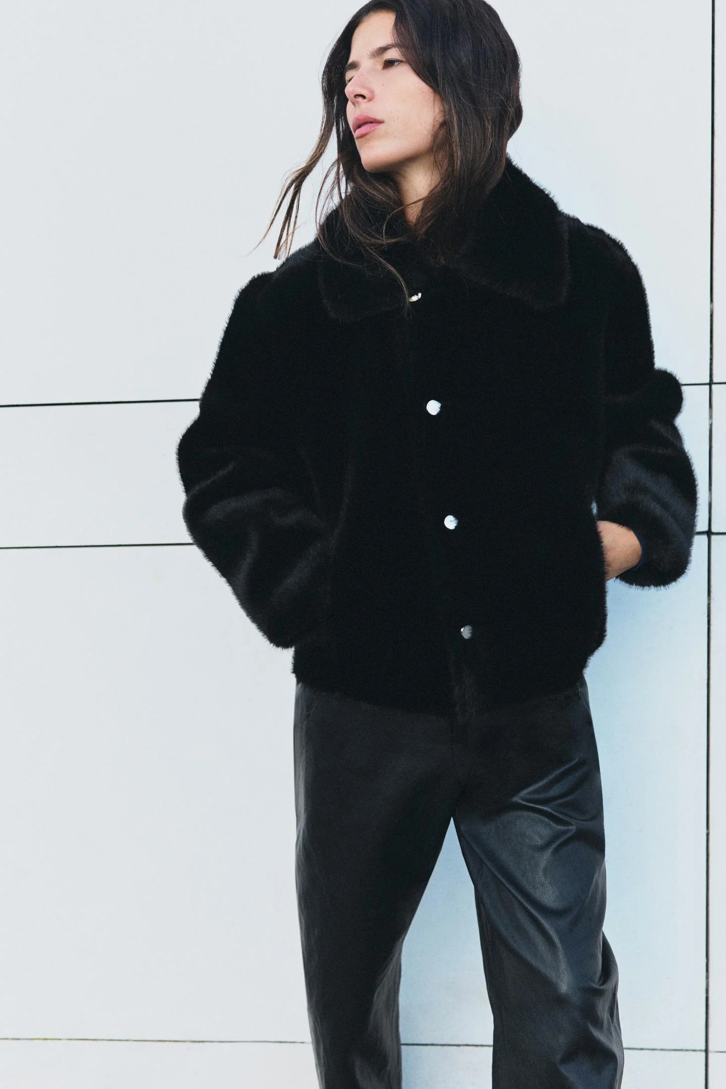 Куртка Zara Reversible Doble Faz, черный