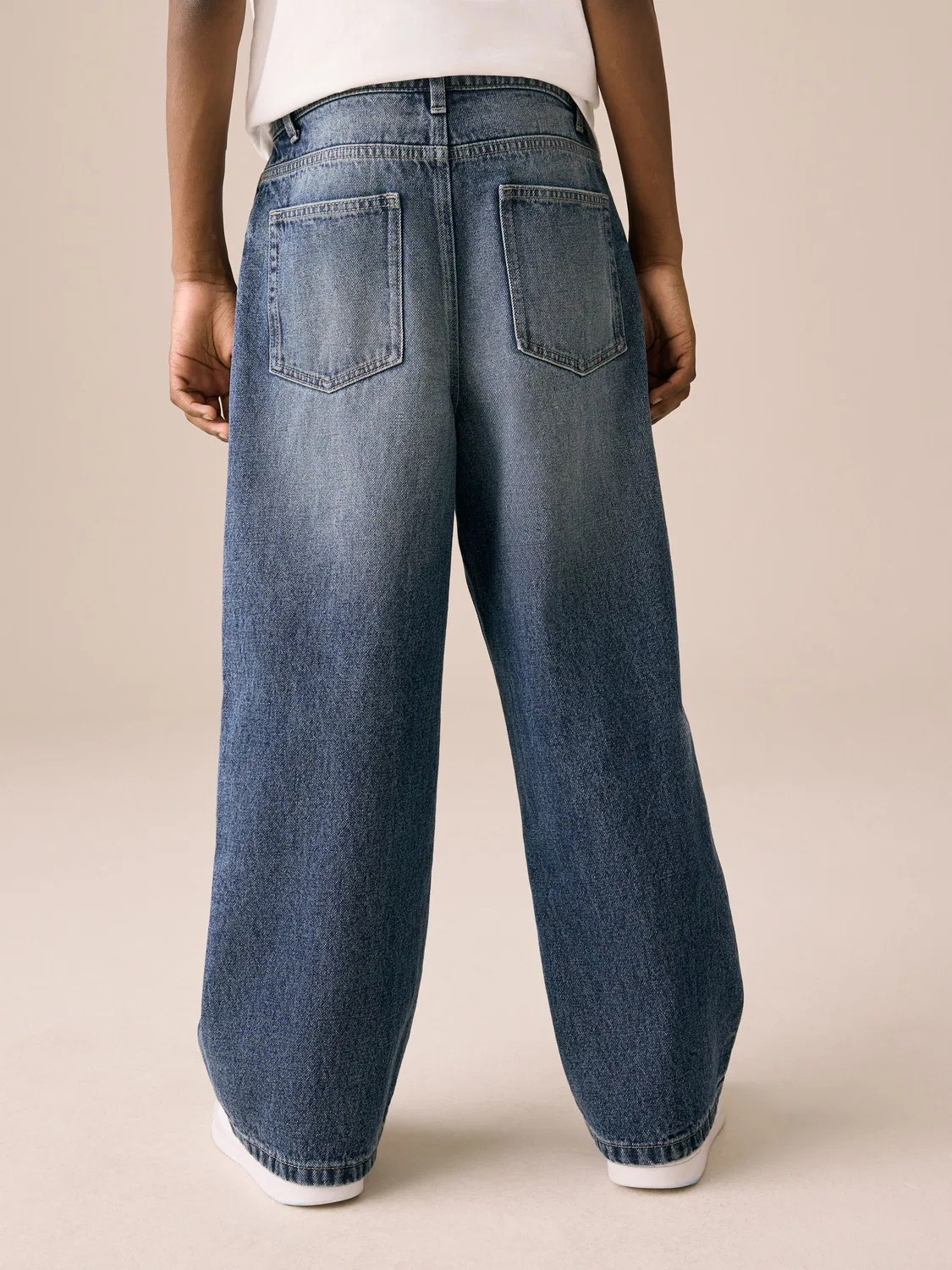 Джинсы супер-широкого кроя Dark Blue Denim Next, темно-синий деним — фото 3