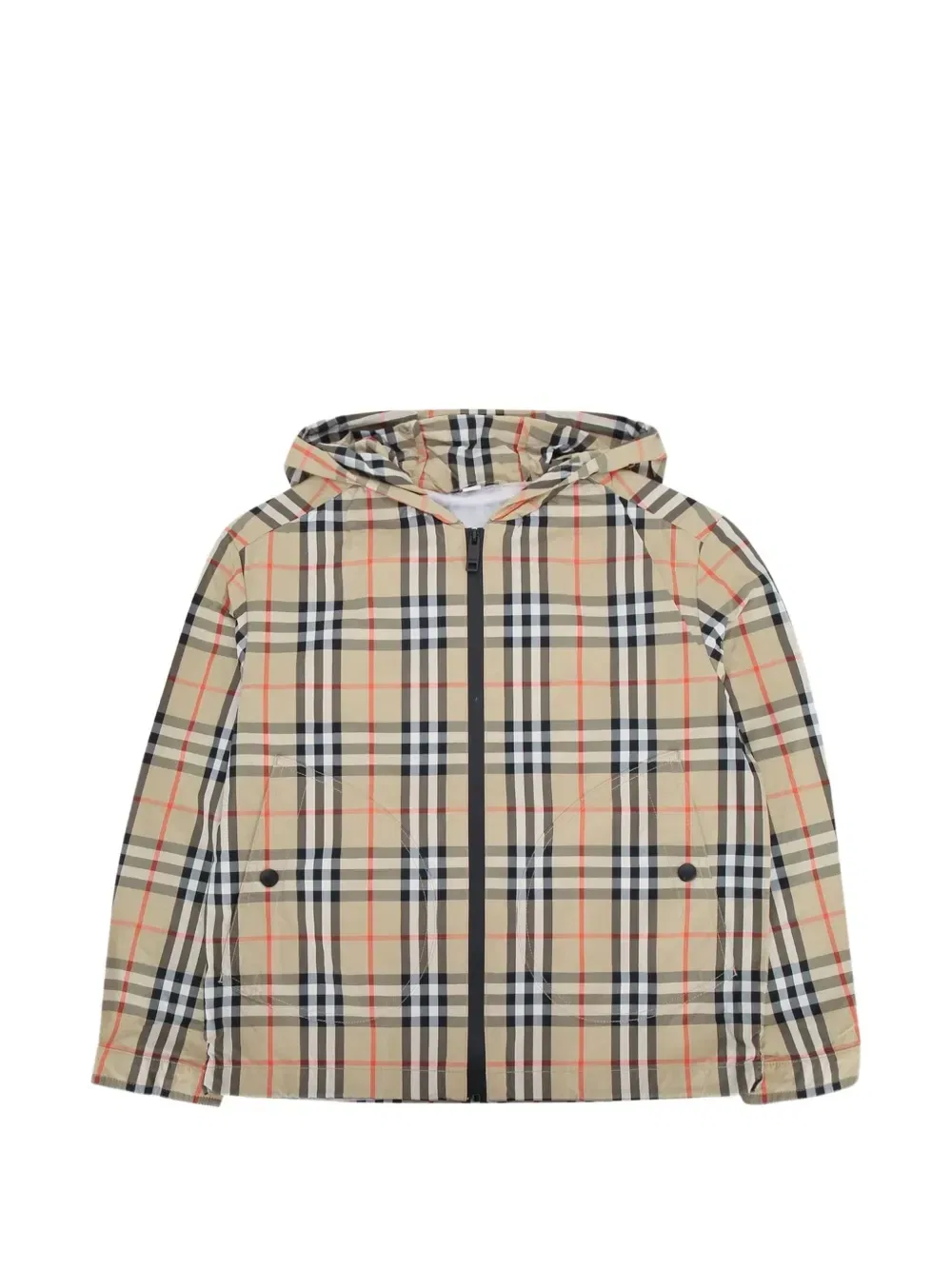 Куртка с капюшоном в клетку Burberry Kids, бежевый