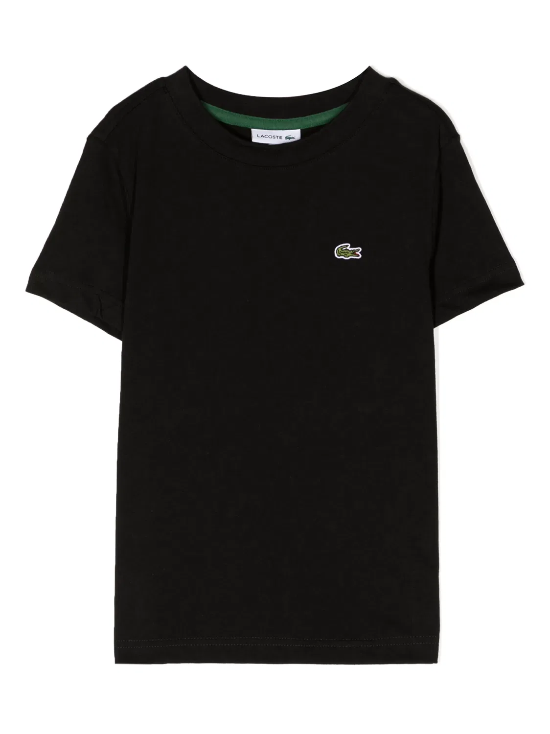 Футболка с аппликацией из хлопка Lacoste, черный