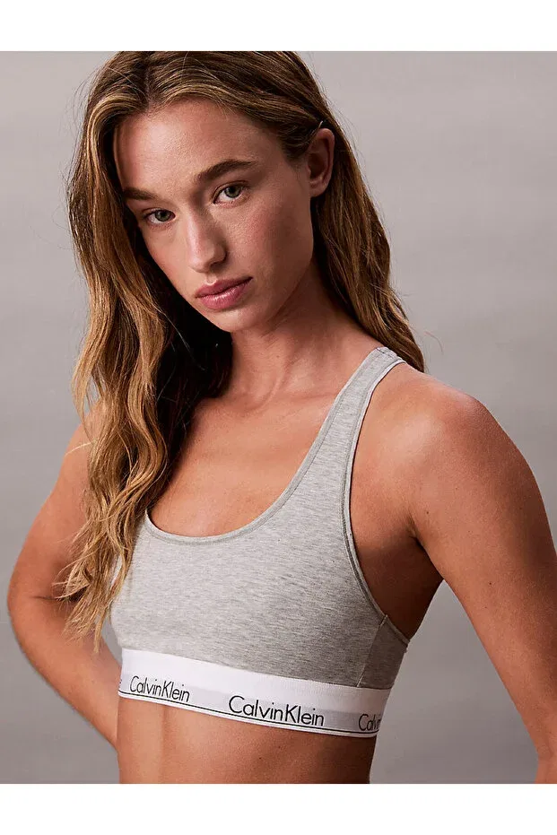 Женский бюстгальтер без подкладки с бретельками-спагетти Calvin Klein, Gray — фото 2