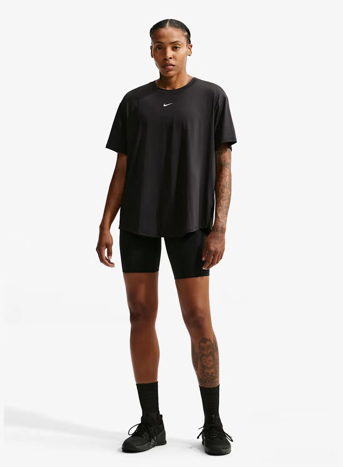 Футболка с завязкой на спине Nike W nk1 df tie back ss, черный — фото 4