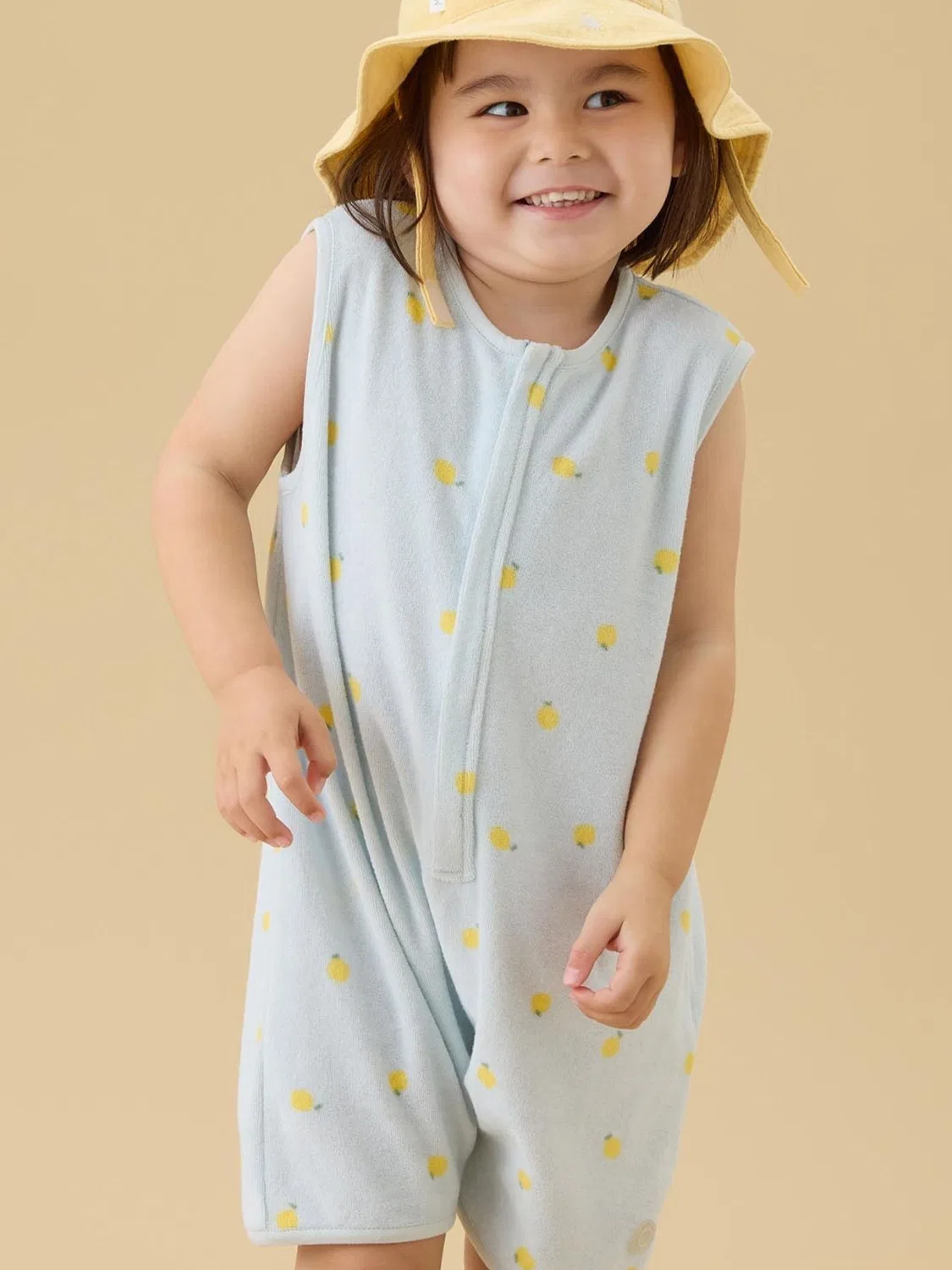 Комбинезон с лимонным принтом, модель Blue Lemon Print Mori, голубой