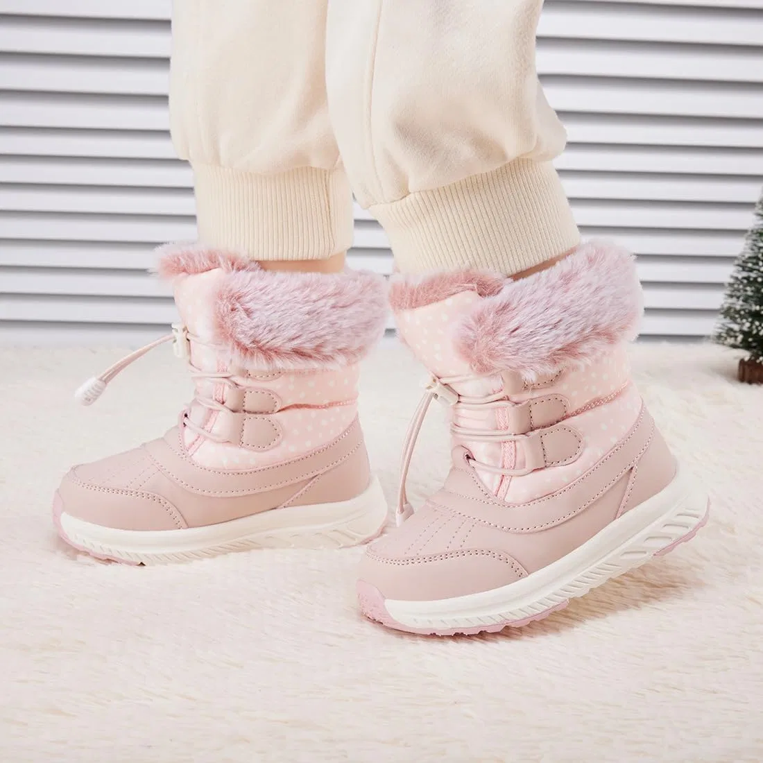 Детские зимние снежные ботинки для девочек и мальчиков BMCiTYBM, Pink — фото 2