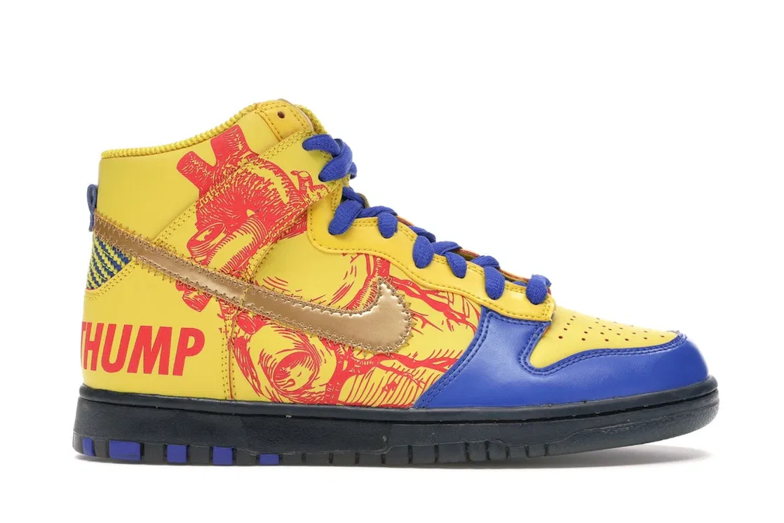 Детские кроссовки для мальчиков высокие Nike SB Dunk High Doernbecher (2012) Nike, Vivid Sulfur Game Royal