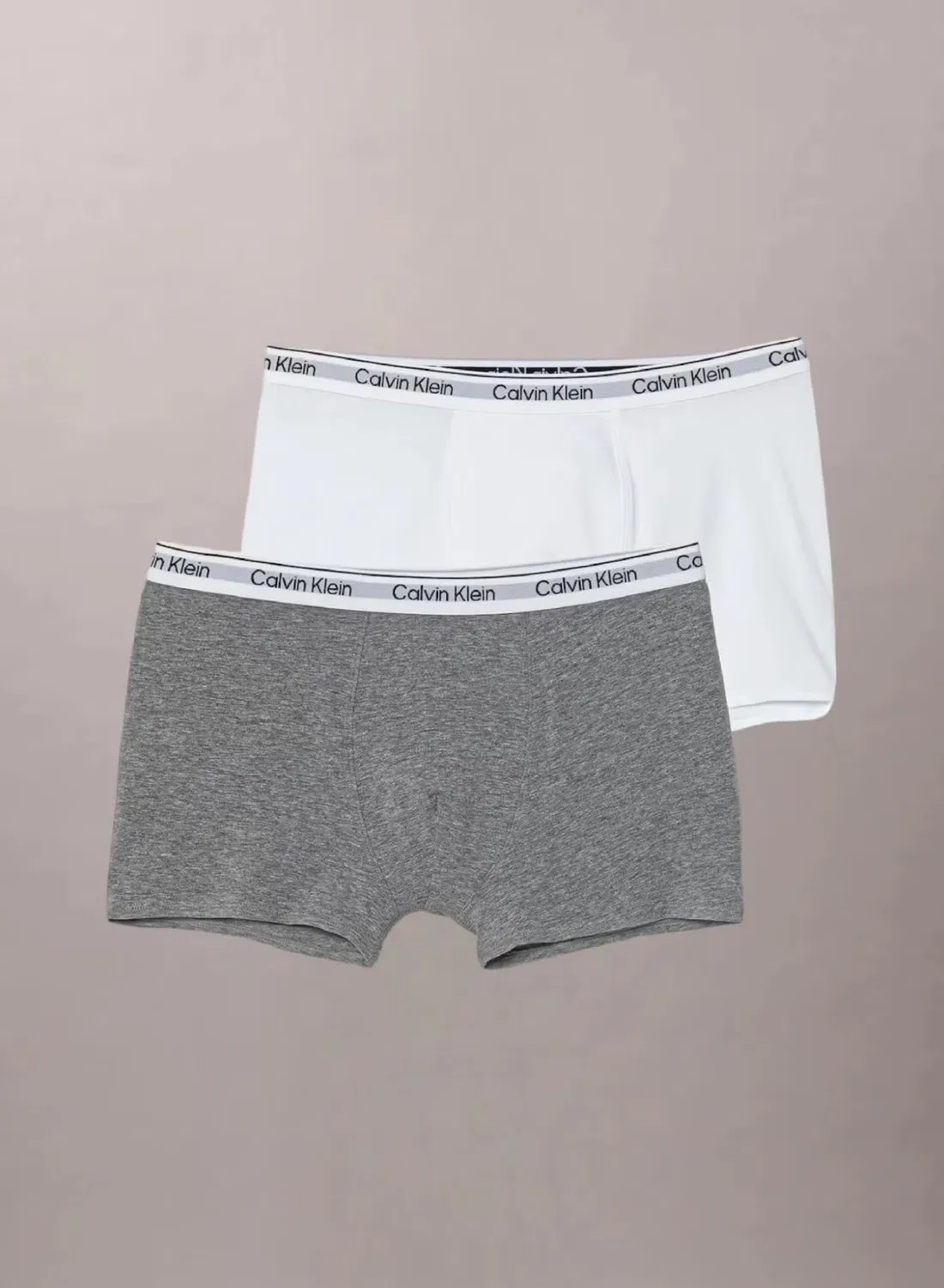 Трусы-боксеры с логотипом на поясе, комплект из 2 штук, 2-Pack repeat logo waistband trunks, Calvin Klein Jeans, серый