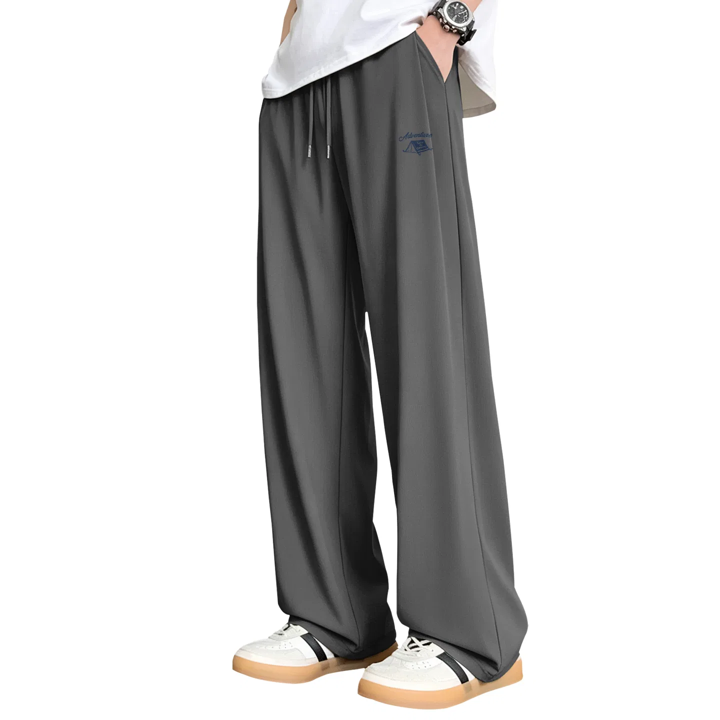 Детские широкие брюки из льняной ткани Ice Silk Sun Protection Wide Leg Pants MINISO, Темно-Серый