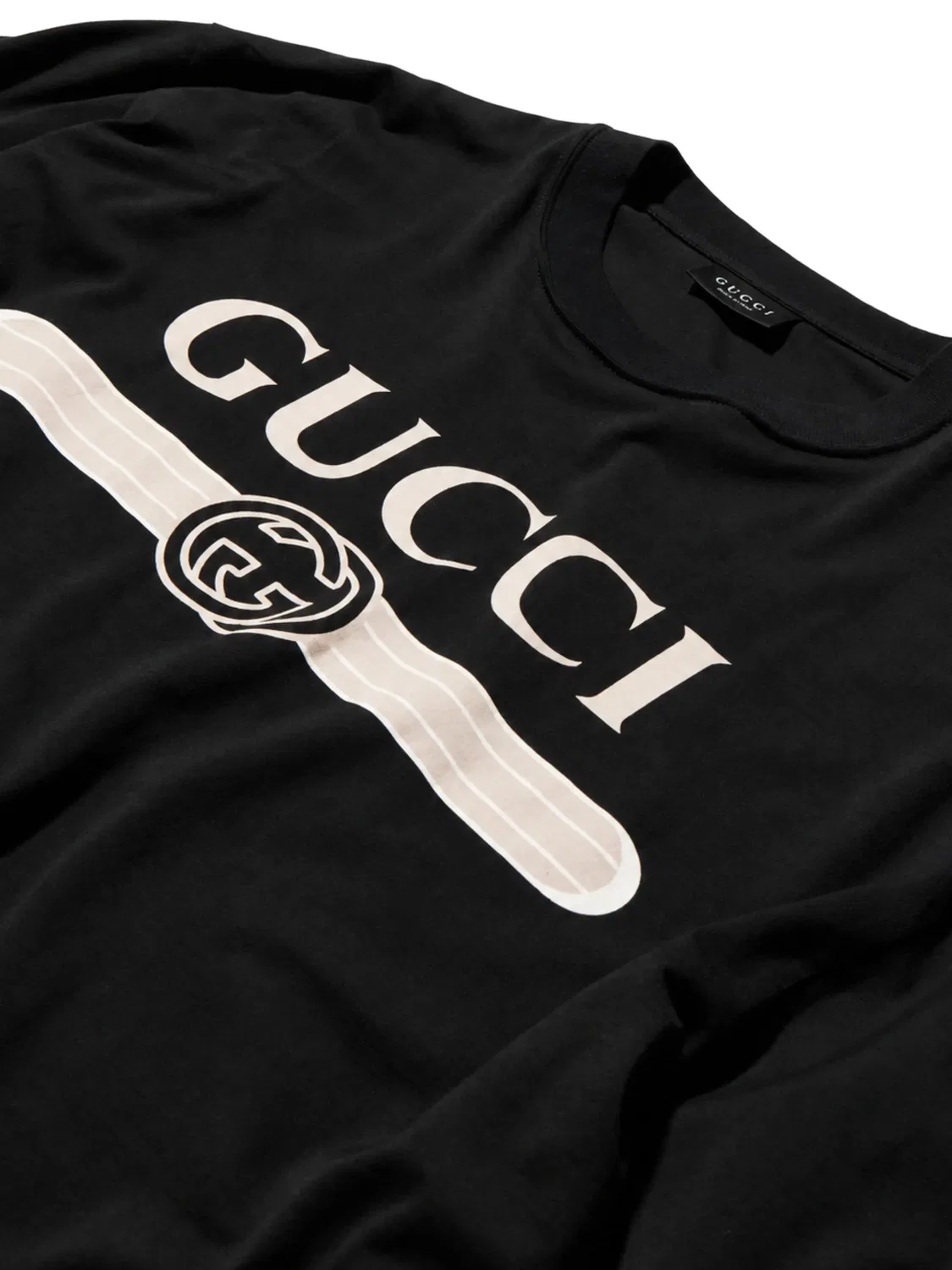 Хлопковая футболка черная Gucci, черный — фото 4