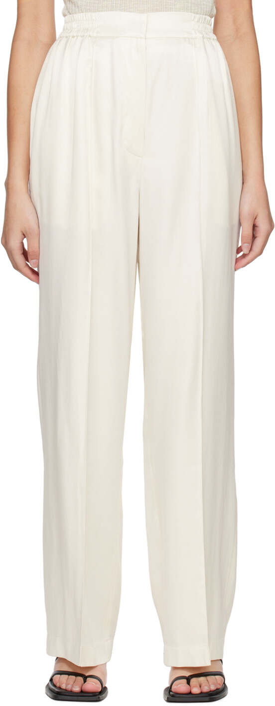 

Брюки Off-White с защипами Blossom, Белый, Брюки Off-White с защипами Blossom