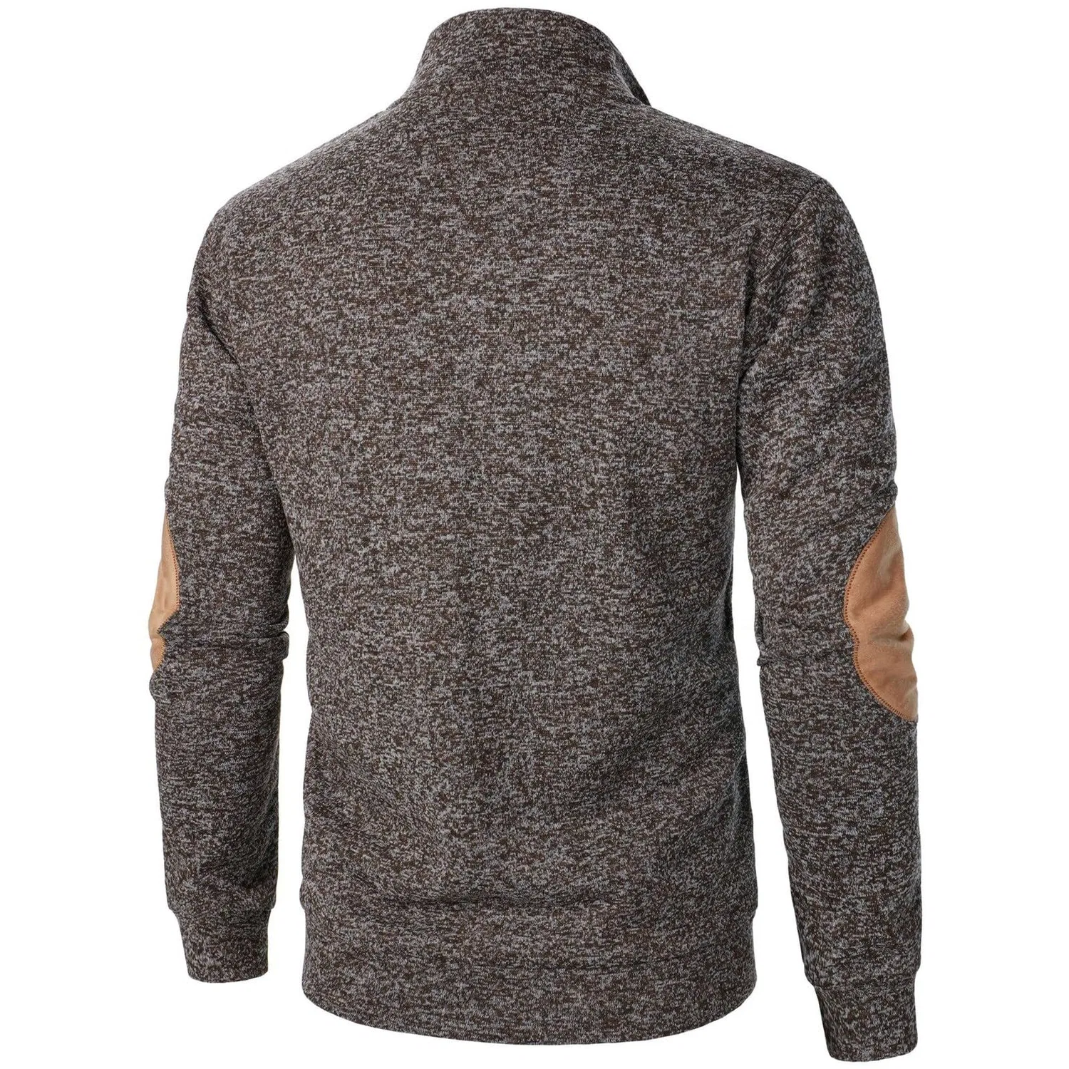 Мужской свитер с длинным рукавом и высоким воротом, модель Quarter Zip Pullover, Y1-2-brown — фото 3