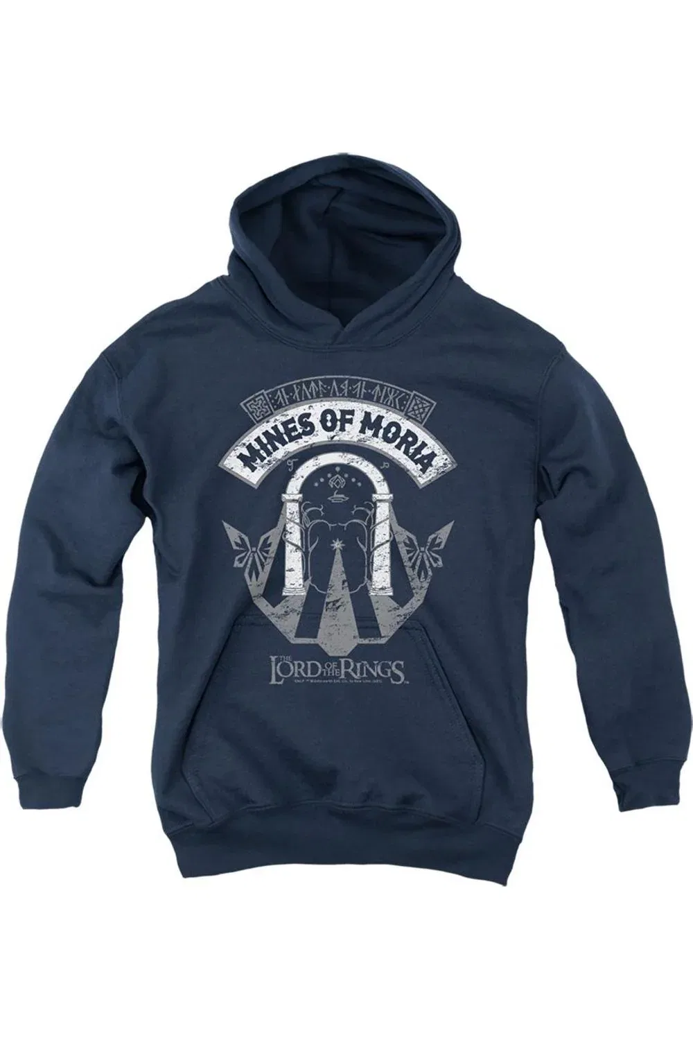 Детское худи с капюшоном Lord Of The Rings Mines Of Moria Gildan, темно-синий