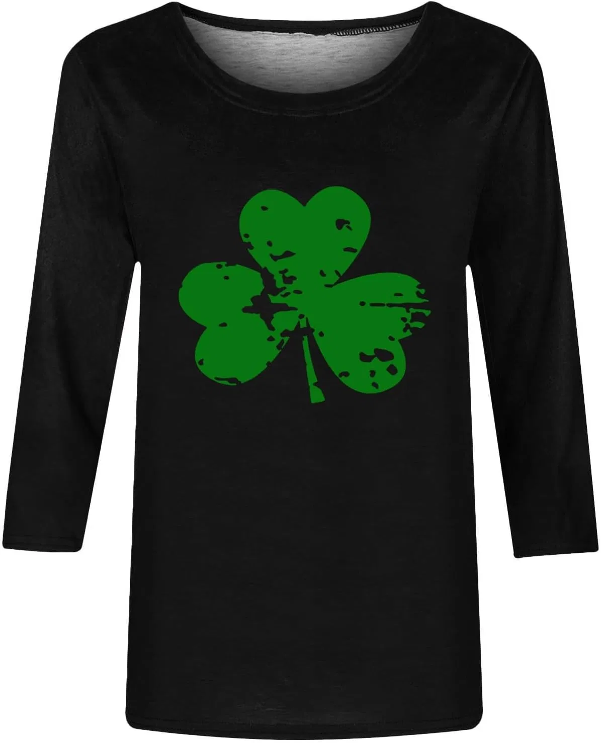 Женская футболка с трилистником Saint Patrick's Tunic Tops, Black — фото 3