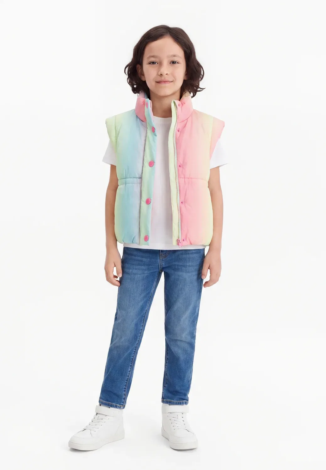 Пуховый жилет без рукавов для девочки Billieblush, Multi-Coloured