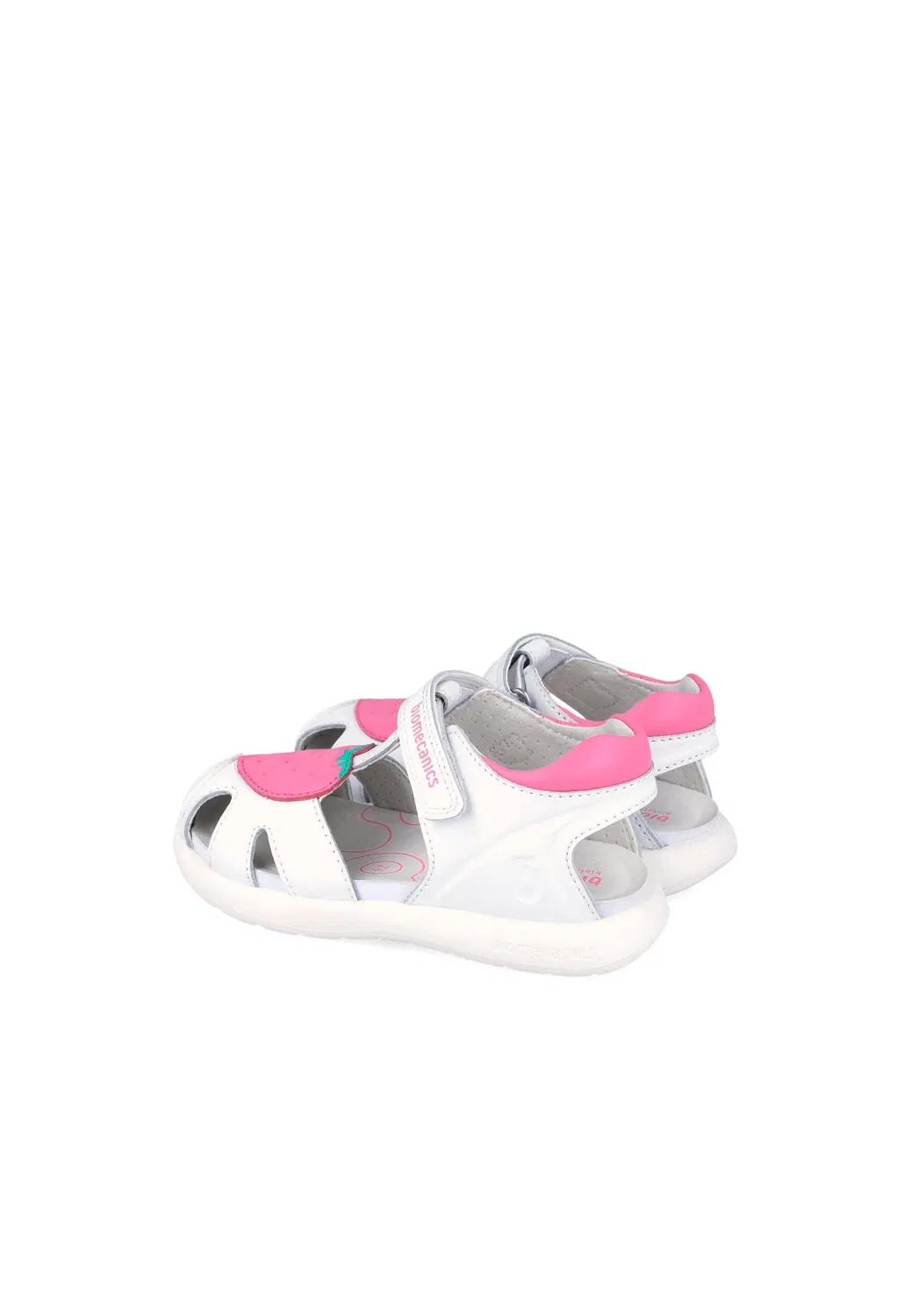 Детские сандалии для девочек кожаные Biomecanics, Blanco / Rosa — фото 2