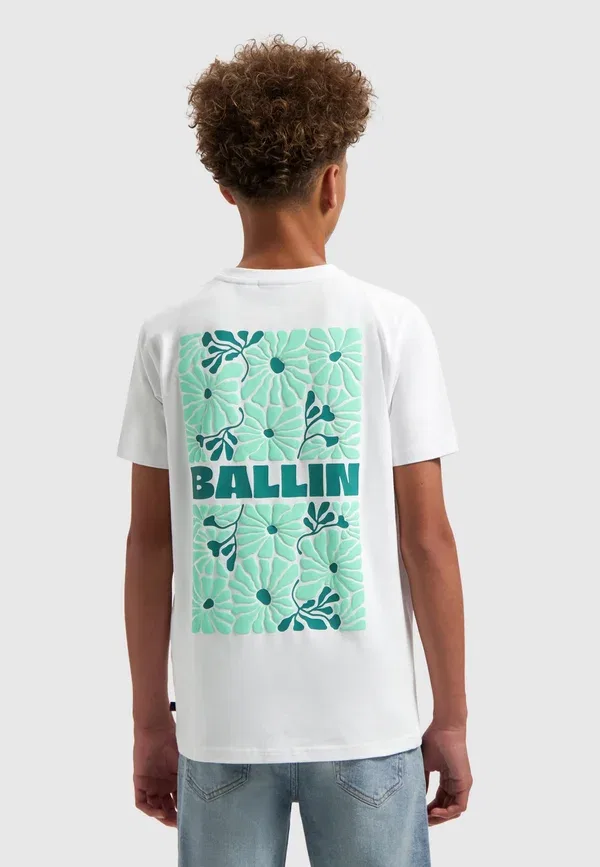 Футболка с круглым вырезом и принтом, стандартного кроя Ballin, белый — фото 2