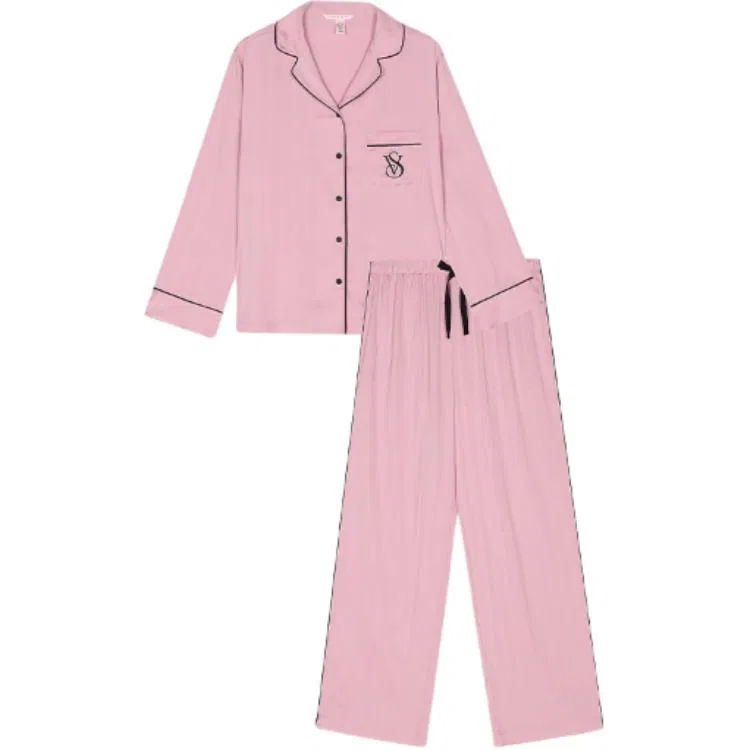 Женский комплект пижамы из атласа Victoria's Secret, Rose Purple