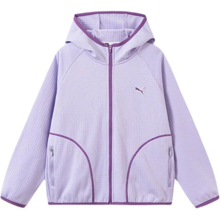 Детская куртка с капюшоном, умеренная растяжимость, PUMA, Pink Purple