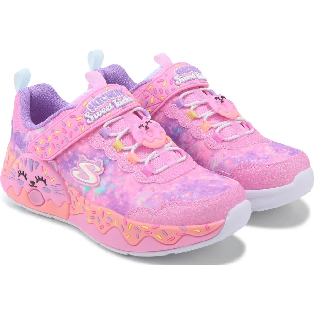 Детские кроссовки с подсветкой Skechers, Pink/Purple Multi