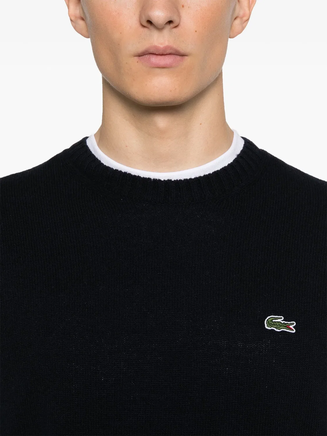 Шершавая водолазка цвета темной ночи Lacoste, темная ночь — фото 4