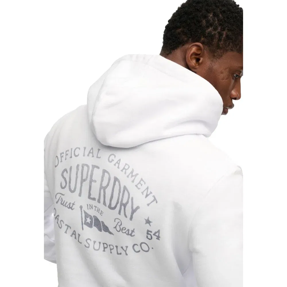 Худи с вышивкой Lo-Fi Dockside Superdry, белый — фото 3