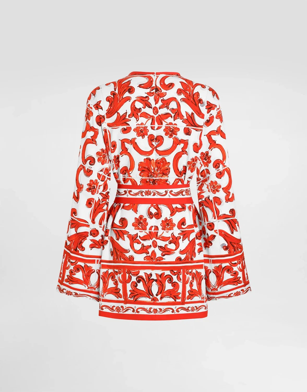 Рубашка из креп-шифона с принтом «Майолика» DOLCE & GABBANA, бежевый — фото 2