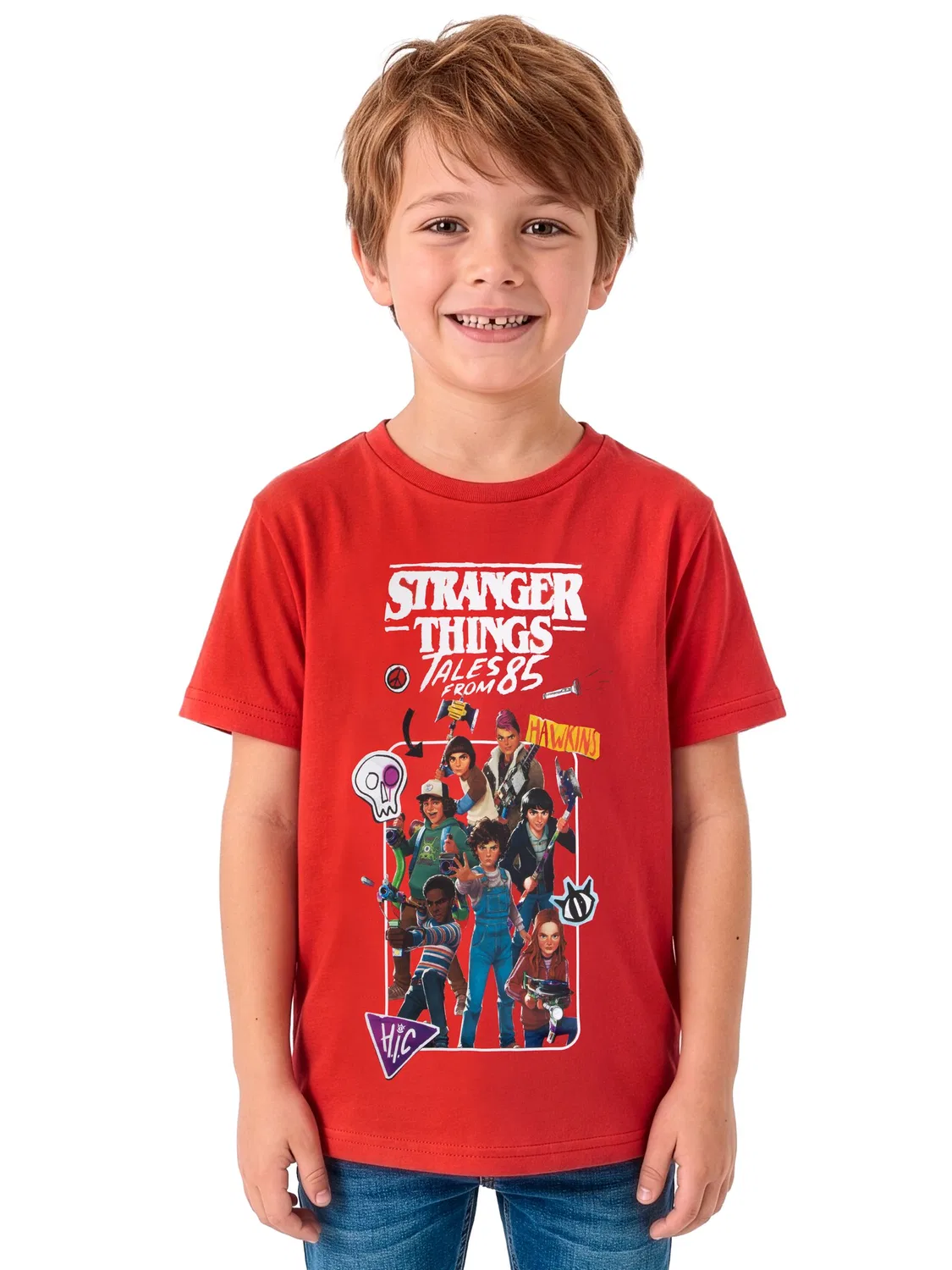 Футболка с принтом Stranger Things Character, красный — фото 2