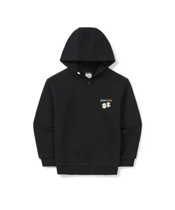 Детская футболка с капюшоном, графический принт, Snowpeak Apparel Kids, черный — фото 2
