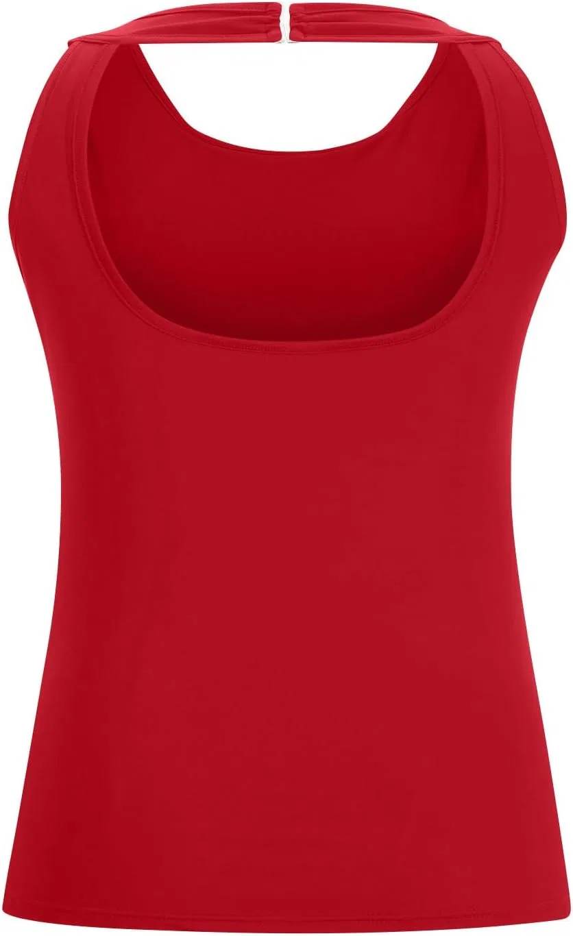 Женский танкини топ свободного кроя, Athletic Swimsuit, Red — фото 3