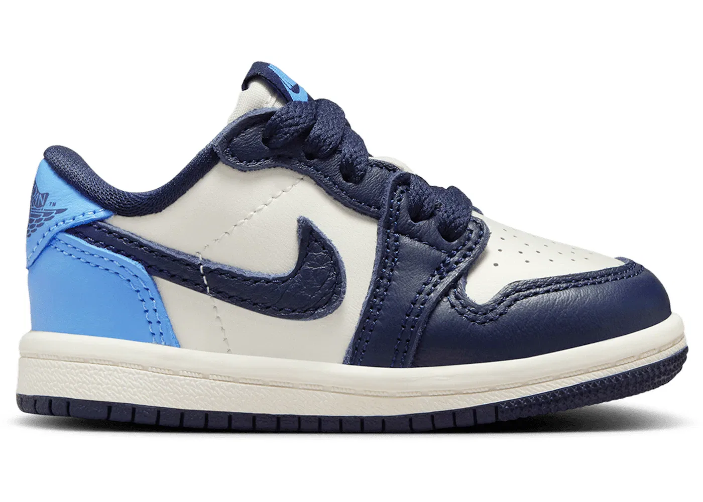 Детские кроссовки Lifestyle с принтом Jordan 1 Low OG Obsidian UNC Jordan, Obsidian/University Blue-Sail