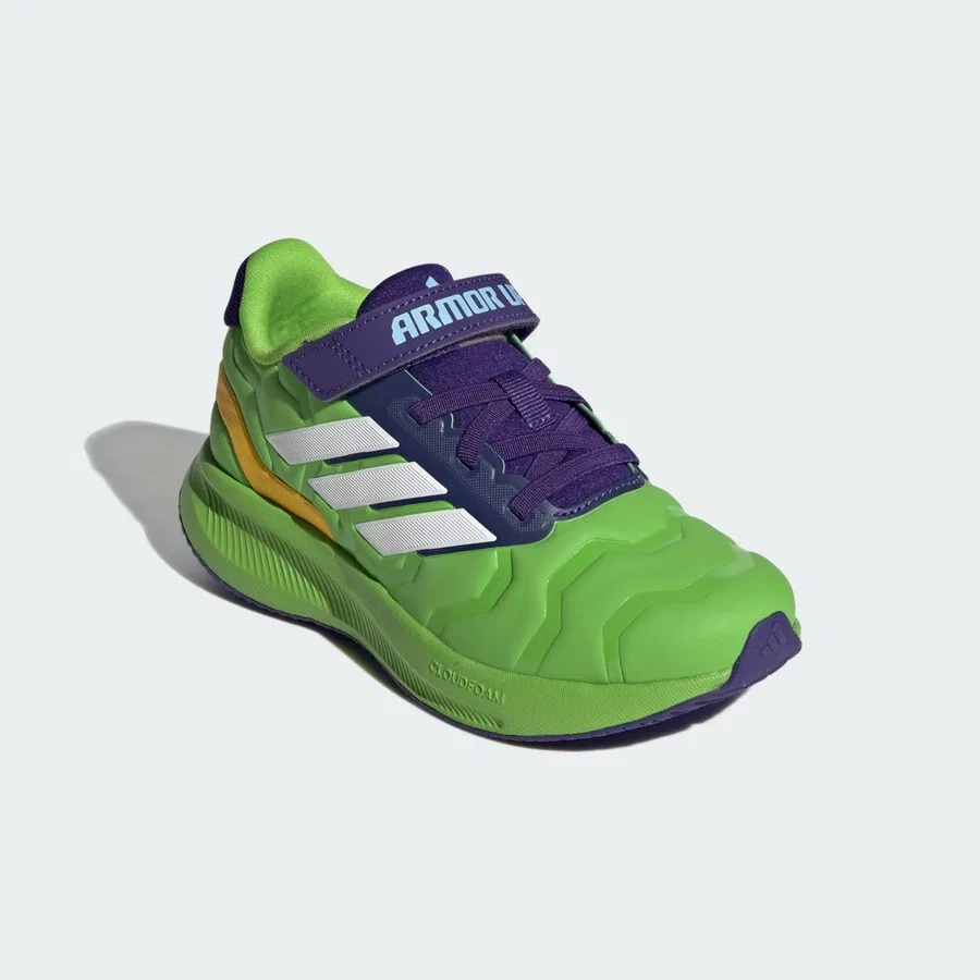 Детские спортивные кроссовки с липучками Iron Hulk Runfalcon 5 adidas, Зеленый — фото 3