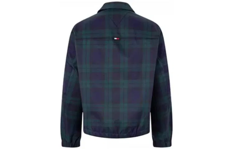 Мужская куртка с лацканами в клетку Blue Plaid 0MS Tommy Hilfiger, Blue Plaid 0MS — фото 3