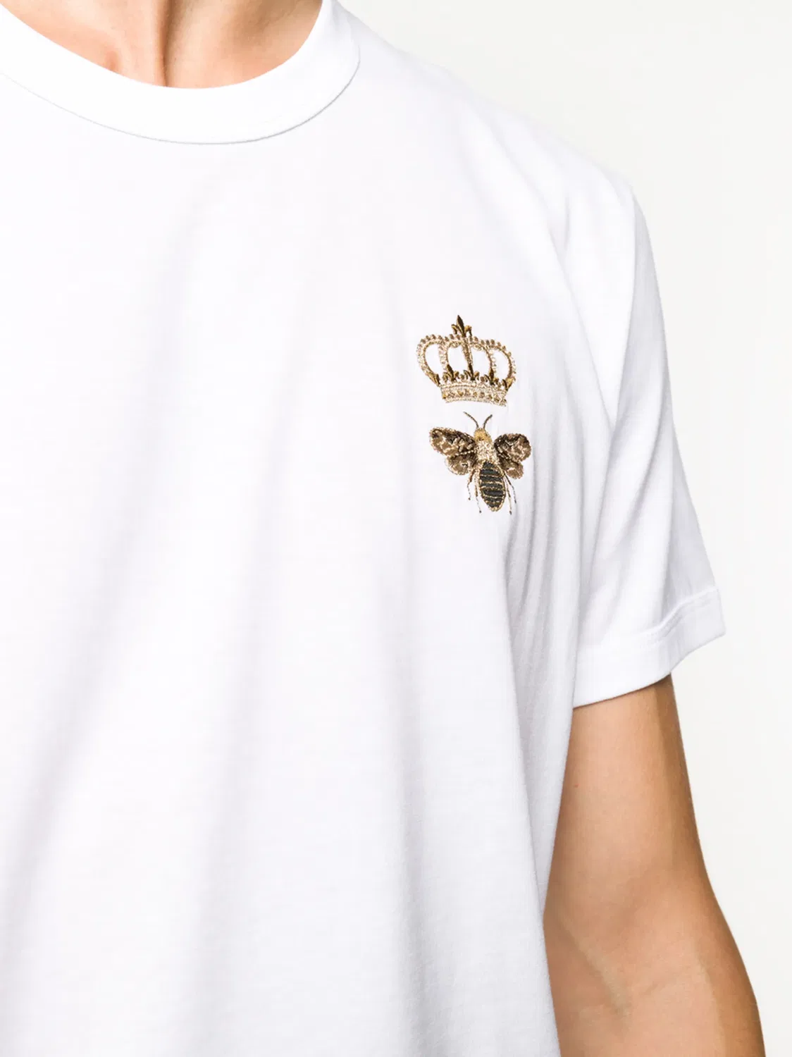 Футболка из хлопка с вышивкой Dolce & Gabbana, белый — фото 2