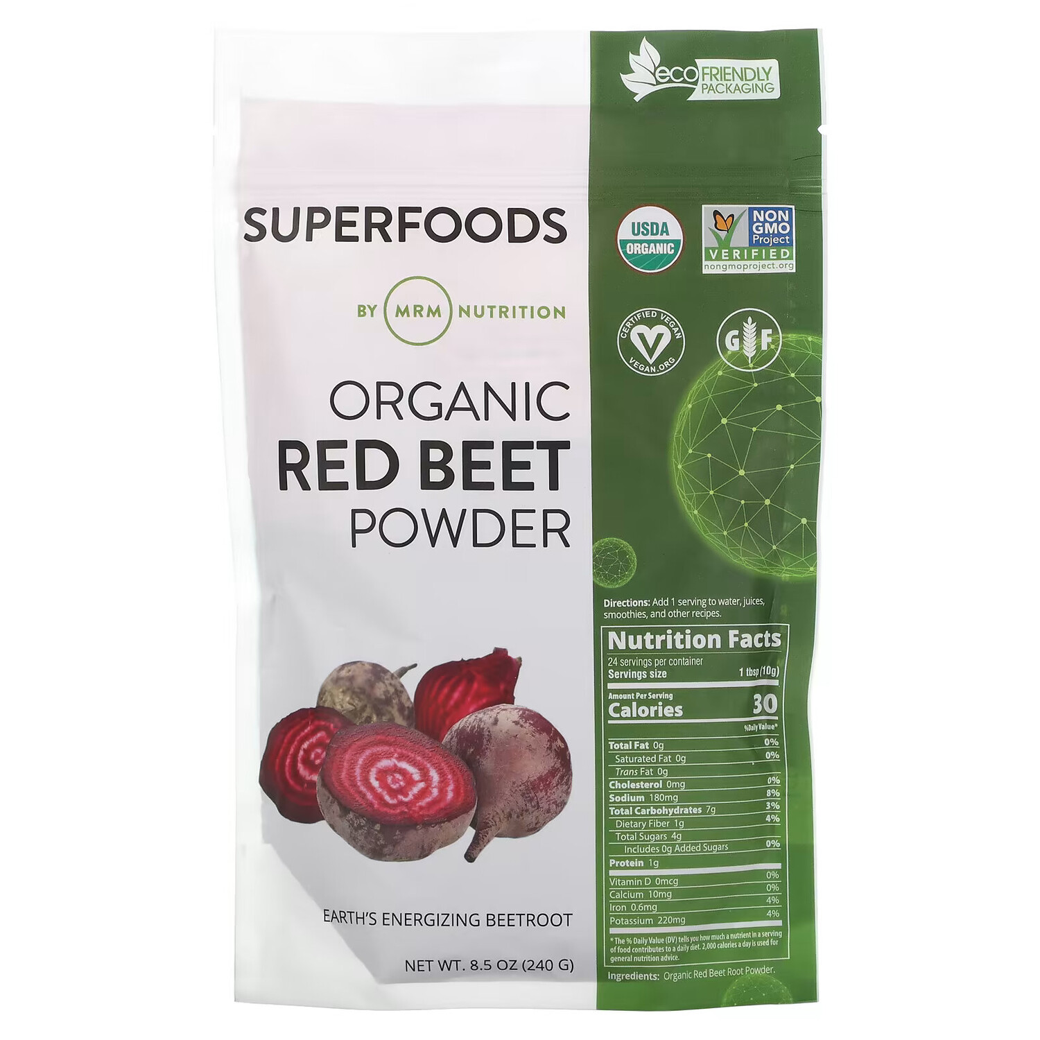 

MRM Nutrition, необработанный порошок органической красной свеклы, 240 г (8,5 унции)