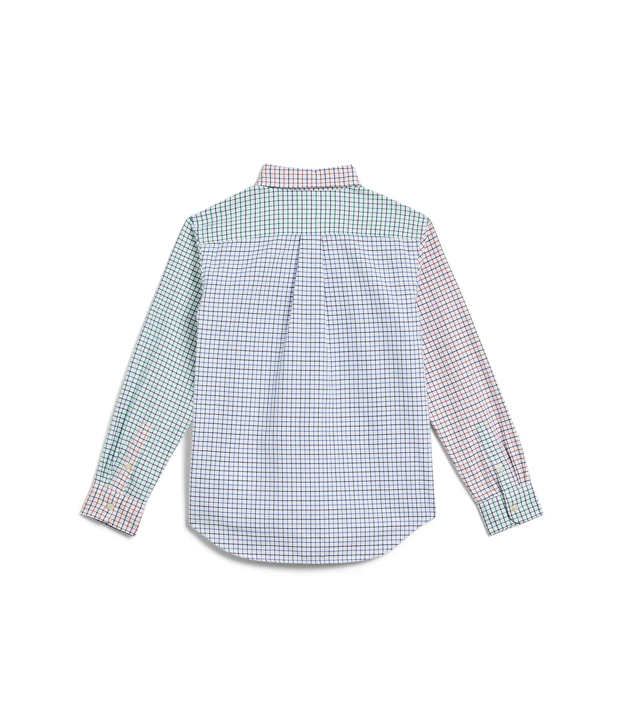 Хлопковая рубашка Tattersall Oxford Fun Shirt (для детей постарше) Polo Ralph Lauren Kids, Tattersall Funshirt — фото 2