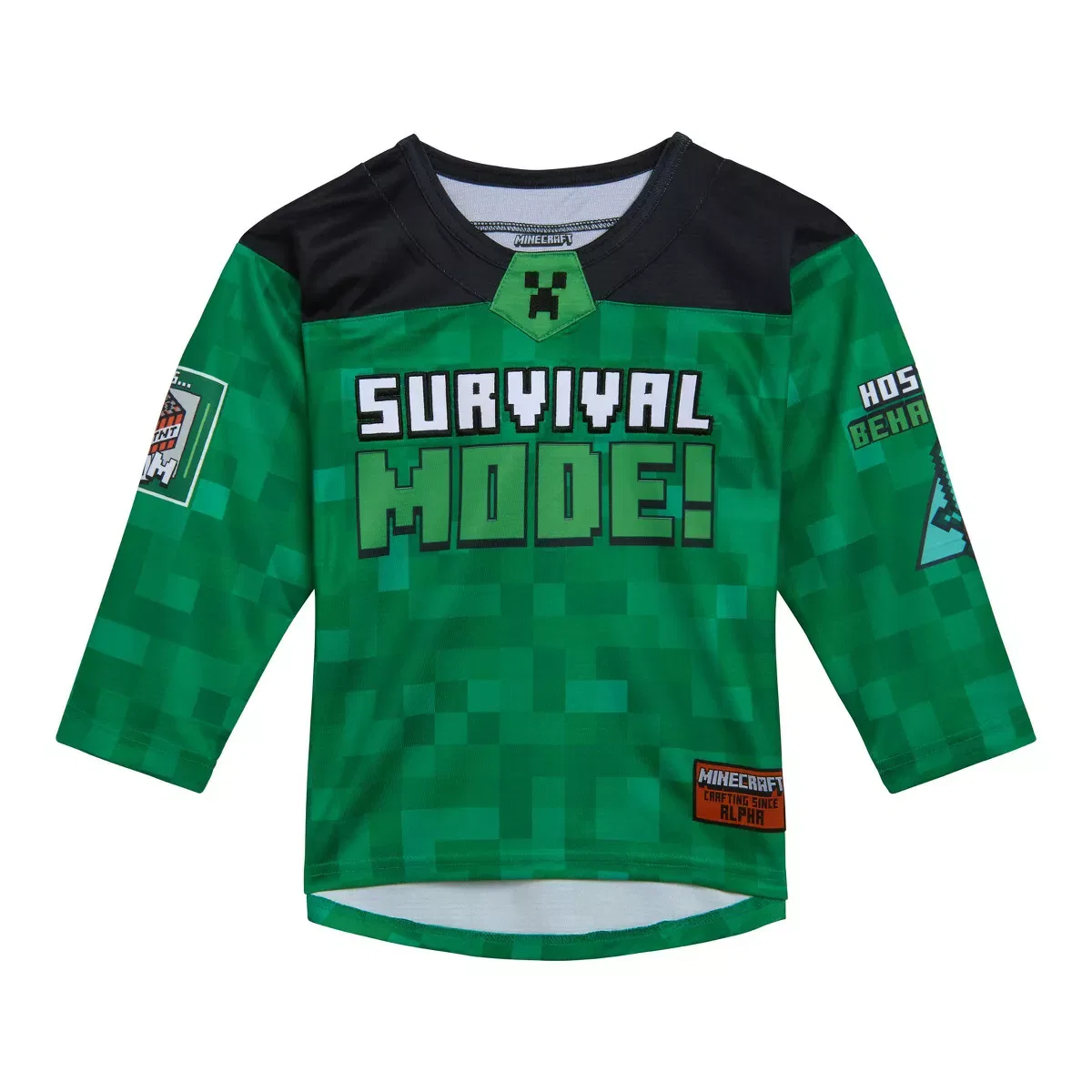 Детское футболка-джерси для мальчиков с длинным рукавом Minecraft, Green
