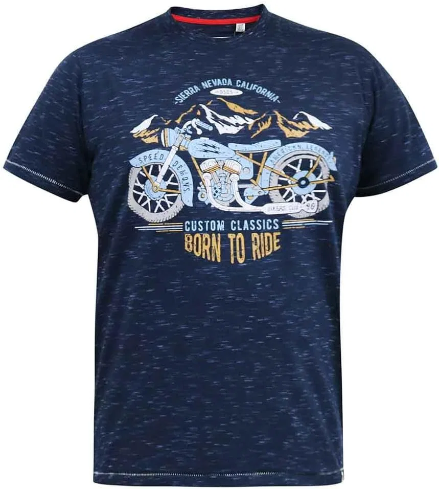 Мужская футболка с принтом мотоцикла Short Sleeve T-shirt, Navy — фото 4