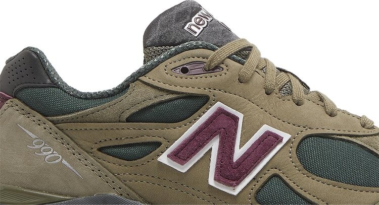 Кроссовки New Balance Teddy Santis x 990v3 Made in USA 'Green Purple', зеленый — фото 3
