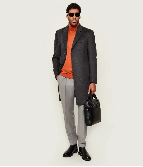 Шерстяные брюки C-Perino-PL-DTL-254 relaxed fit Boss, серый — фото 2